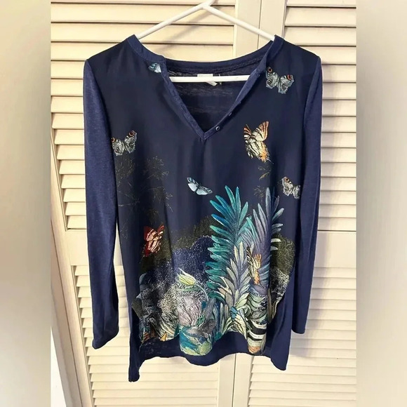 Akemi + Kin Anthropologie Fauna Butterfly Top - Picture 2 of 3